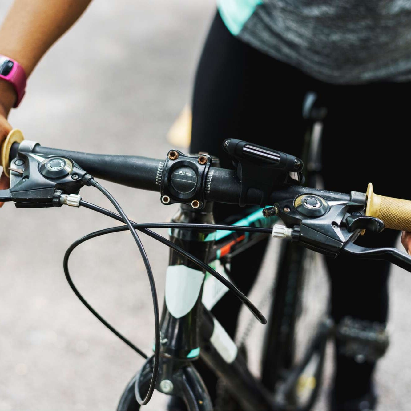 healthy person riding a bicycle to work