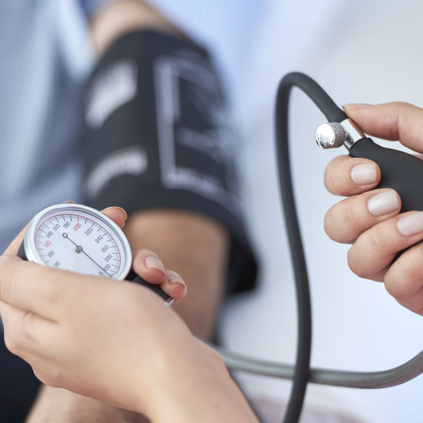 photo of patient about to have blood pressure tested